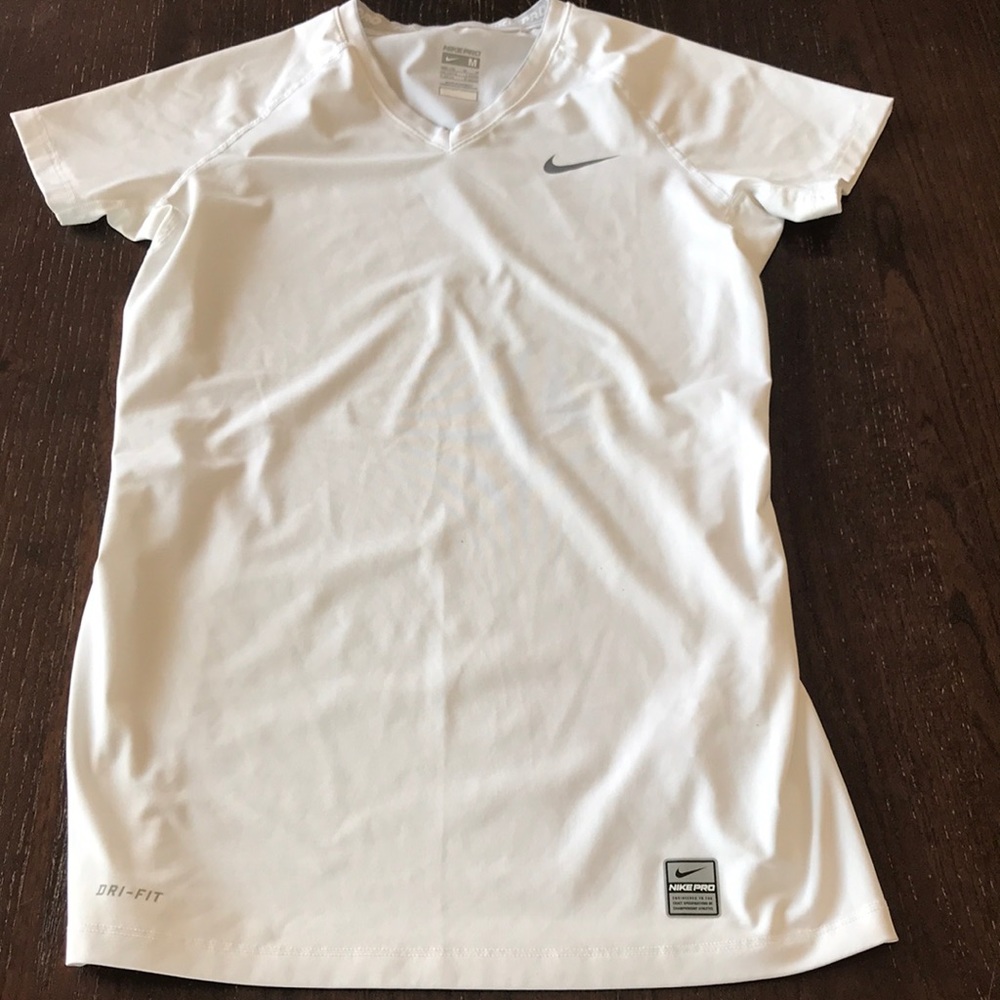 Nike pro white short sleeve dri fit
